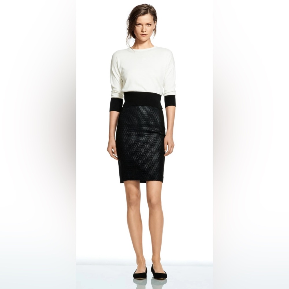 Banana republic by Roland Mouret collection lace panel black pencil skirt